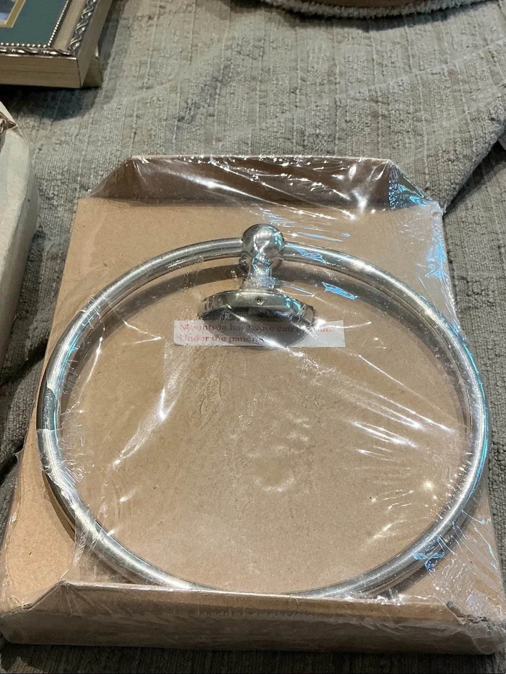 New RH Polished Silver Towel Ring - Bath Accessory